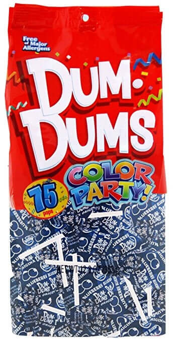 Dum Dums Lollipops Color Party Blue Blueberry Flavor 12.8 oz.Bag 4ct-online-candy-store-8800