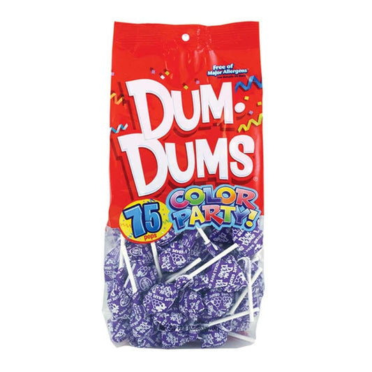 Dum Dums Lollipops Color Party Purple Grape Flavor 12.8 oz Bag 4ct-online-candy-store-8901