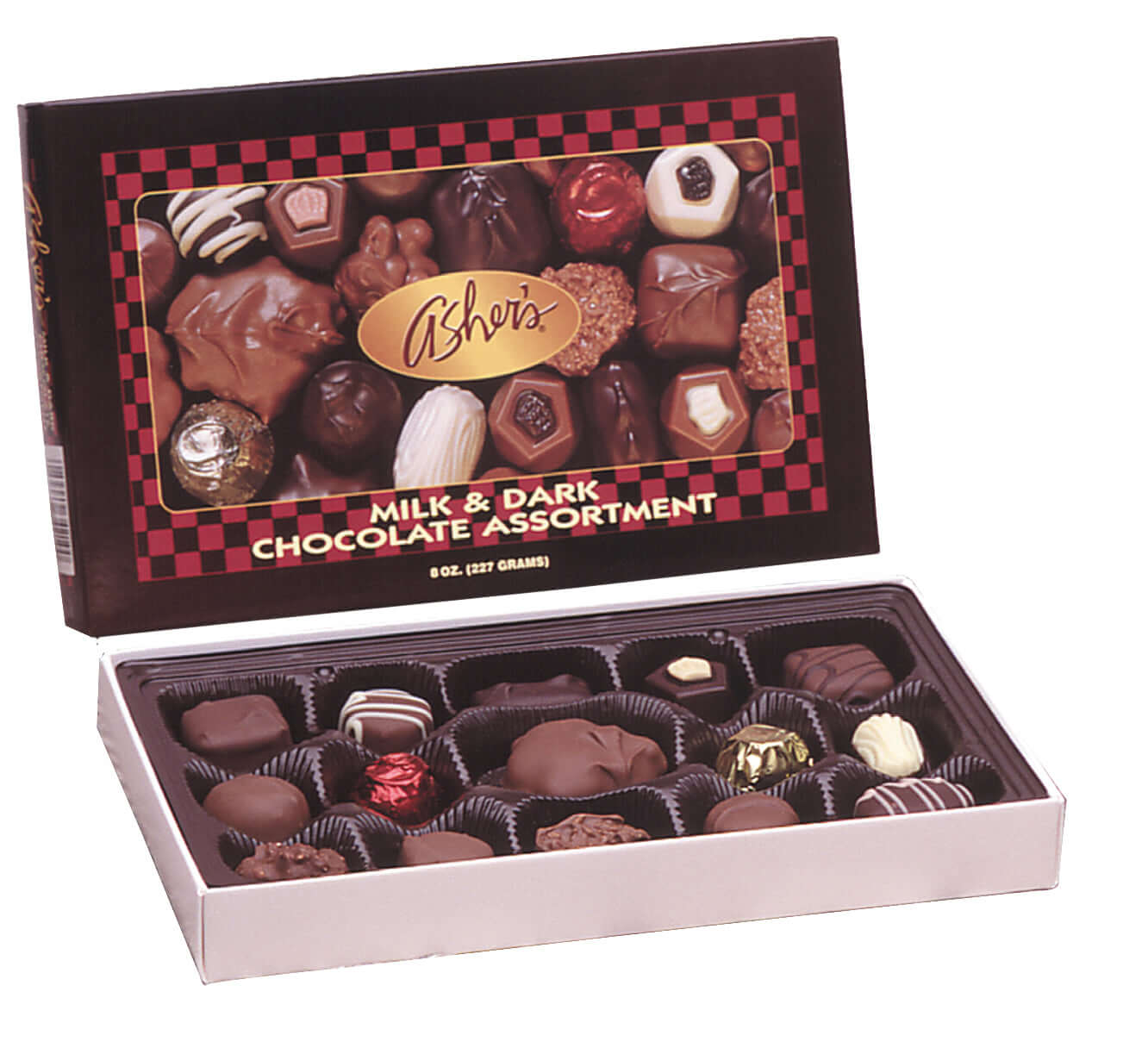 Asher 8oz Designer Milk And Dark Assorted Box Chocolate 12ct-online-candy-store-S48210C