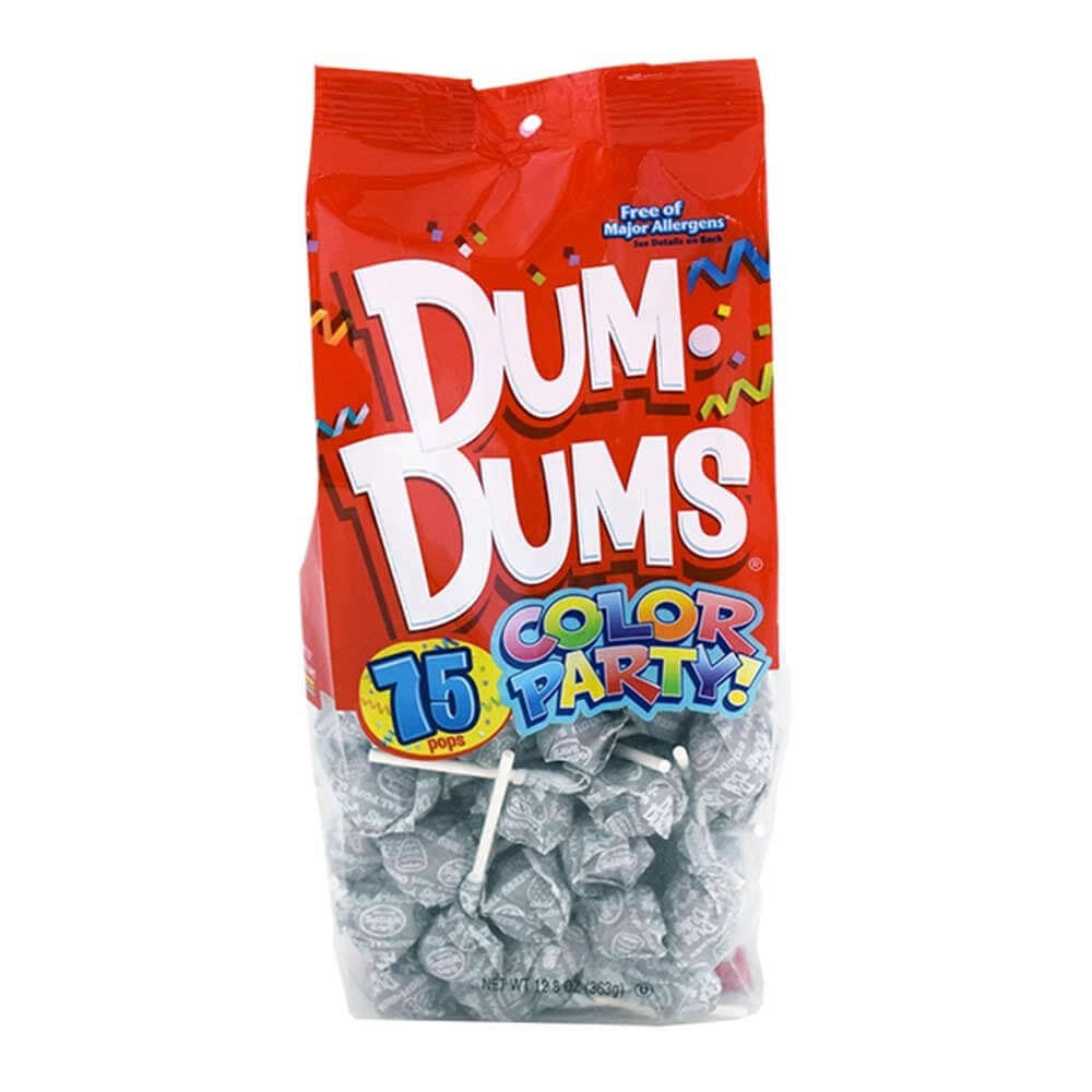 Dum Dums Lollipops Color Party Silver Tropical Berry Flavor 12.8 oz Bag 4ct-online-candy-store-9300