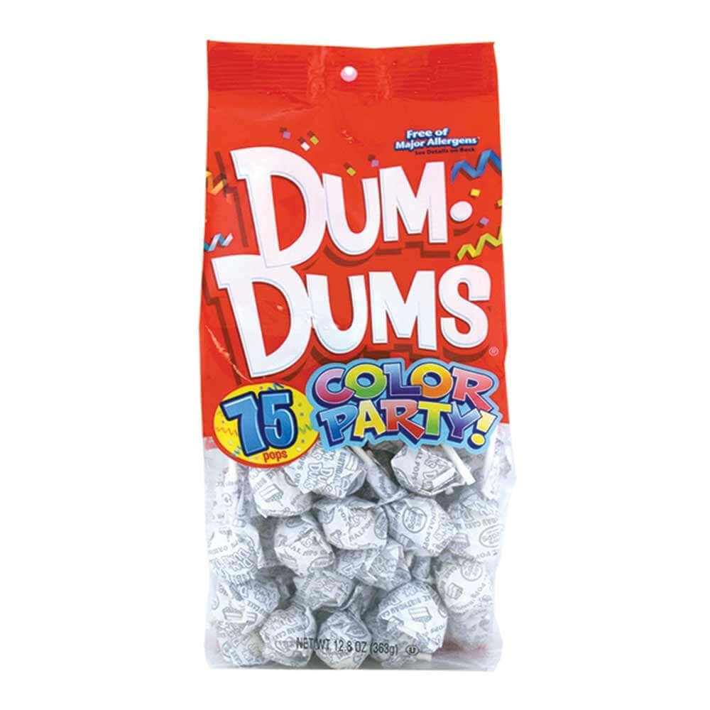 Dum Dums Lollipops Color Party White Birthday Cake Flavor 12.8 oz Bag 4ct-online-candy-store-9401