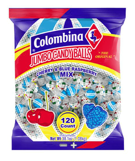 Colombina Jumbo Candy Balls Beach Balls Cherry & Blue Raspberry Mix 120ct-online-candy-store-20130