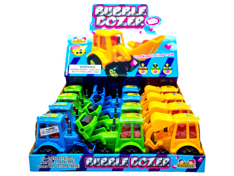 Kidsmania Bubble Dozer Bubblegum Filled Construction Trucks 12ct-online-candy-store-532