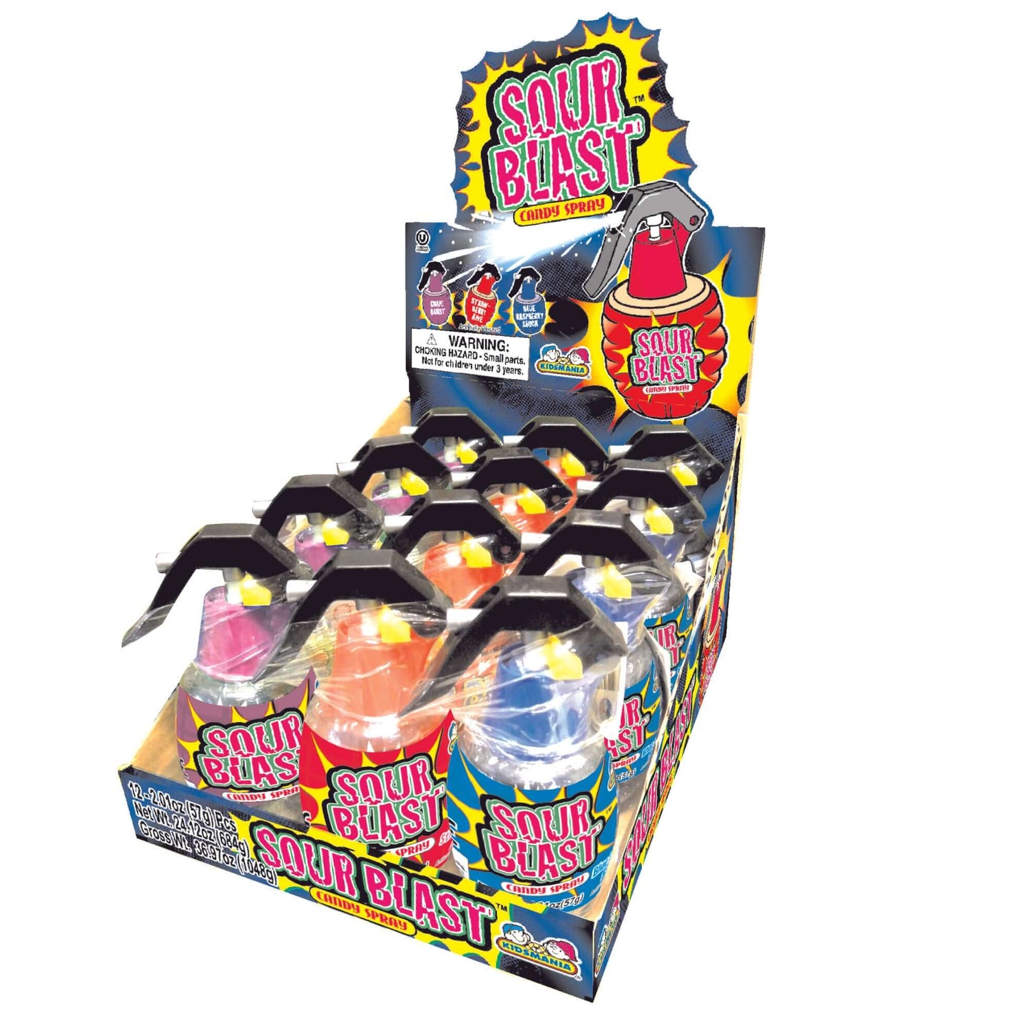 Kidsmania Sour Blast Grenade Candy Sprays 12ct-online-candy-store-574