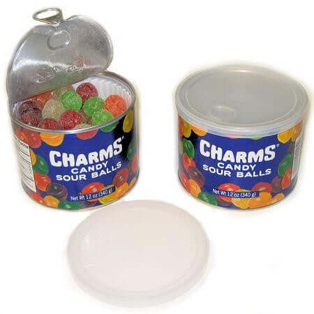 Charms Candy Sour Balls Old Fashioned Canister 12oz 12ct