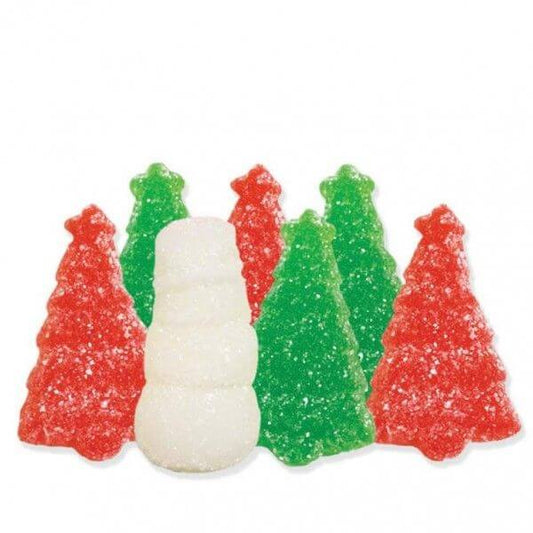 Albanese Gummi Christmas Trees and Snowmen Sanded 4.5lbs