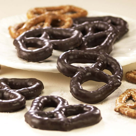 Asher Dark 3 Ring Chocolate Smothered Pretzels 7lb Box-online-candy-store-9146