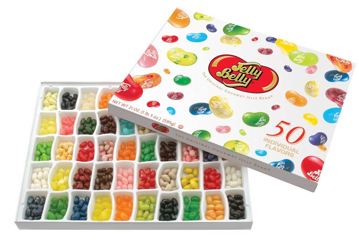 Jelly Belly 50 Flavor Gold Classic Gift Box 21oz 5ct-online-candy-store-64793