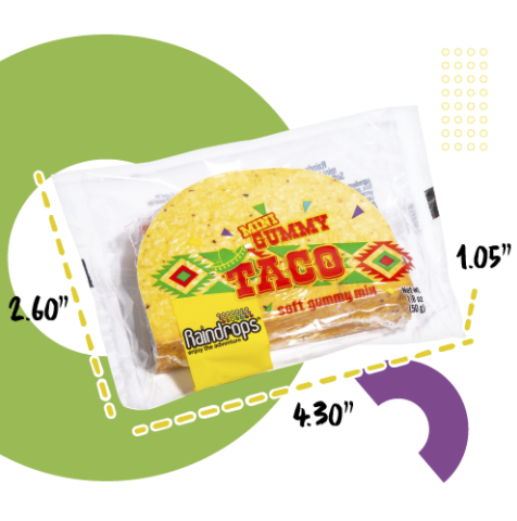 Raindrops Gummy Mini Taco 1.8oz 16ct