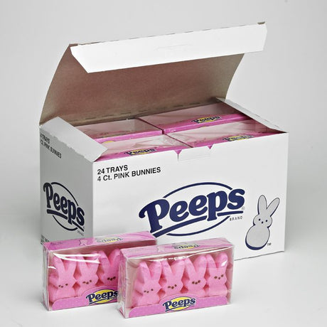 Peeps Marshmallow Bunnies Pink 4pk 24ct-online-candy-store-34187