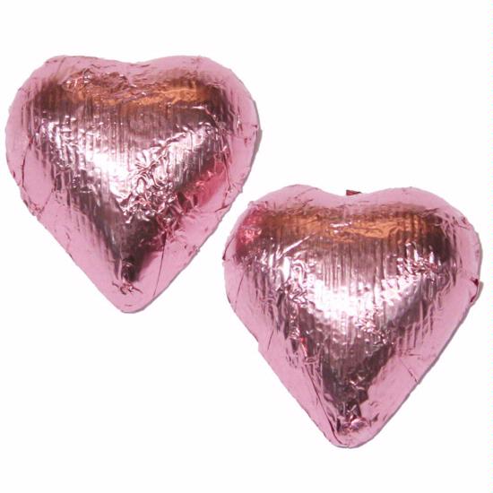 Sweetworks Foiled Solid Milk Light Pink Hearts 10lb