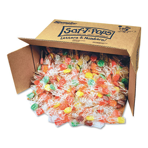 Spangler Saf-T-Pop Assorted Flavors Individually Wrapped  Bulk 25lb 1000ct-online-candy-store-1159C