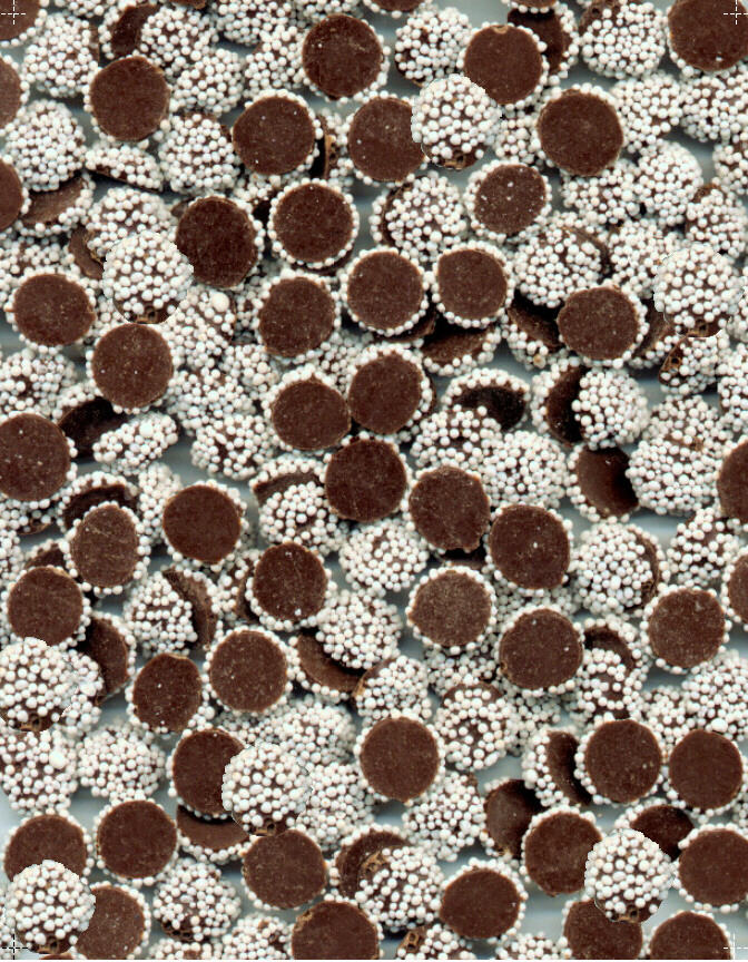 Kargher Mini Dark Chocolate Nonpareils with White Seeds 25lb-online-candy-store-90002