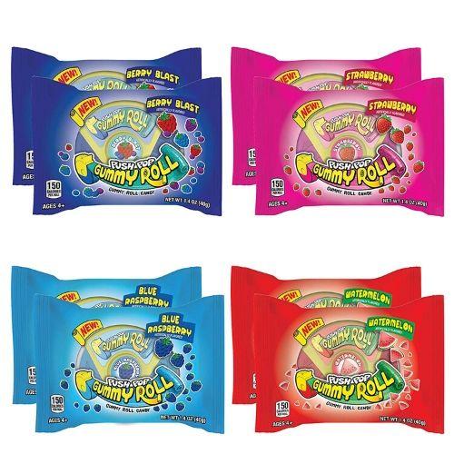 The Bazooka Company Push Pop Gummy Rolls 8ct