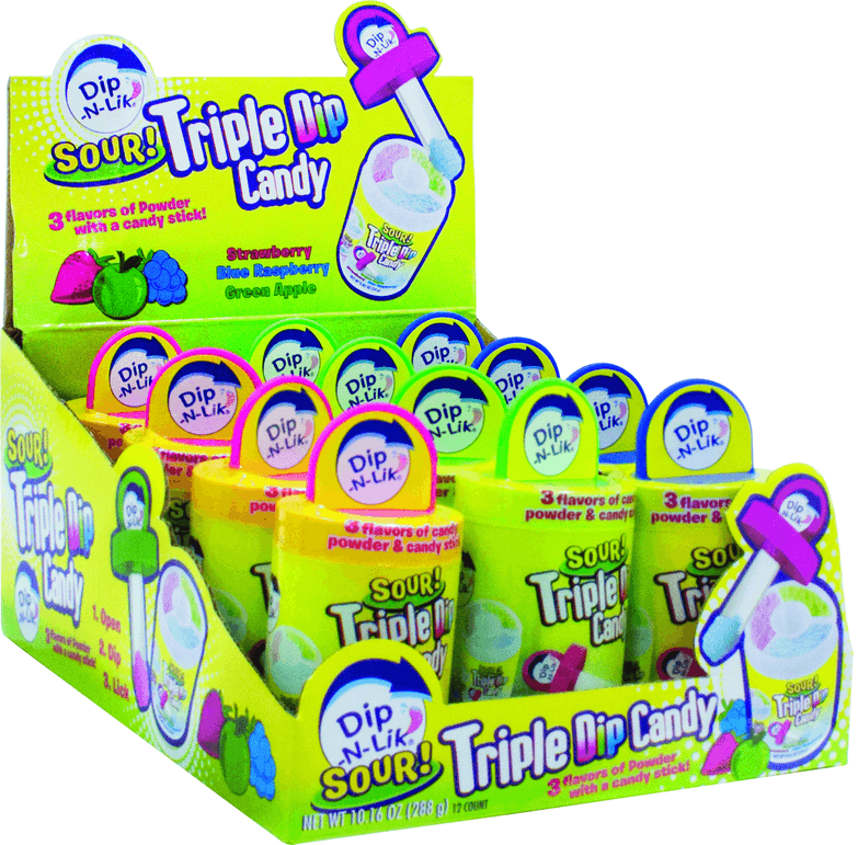 KoKo's Dip-N-Lik Sour Triple Dip Candy 12ct - Default Title Koko's Novelty Candy Store For Me